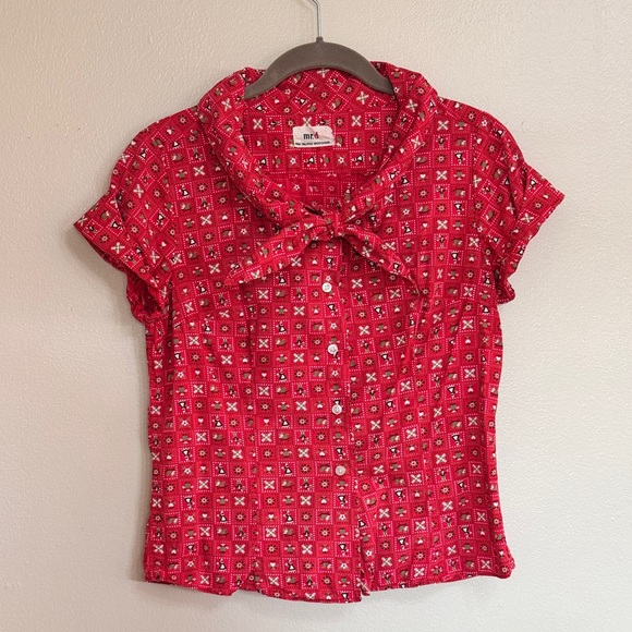 mr.d Tops - Vintage - Cotton Red Button Down Shirt